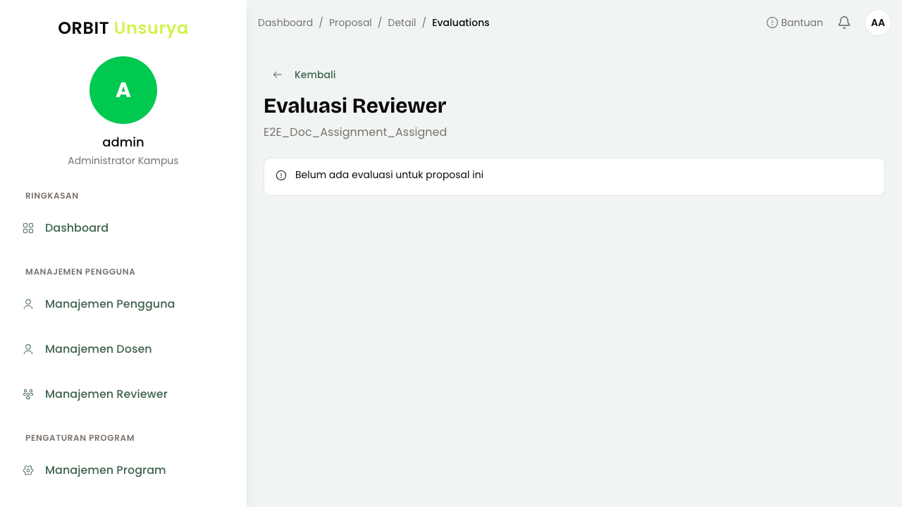 Halaman Evaluasi Reviewer