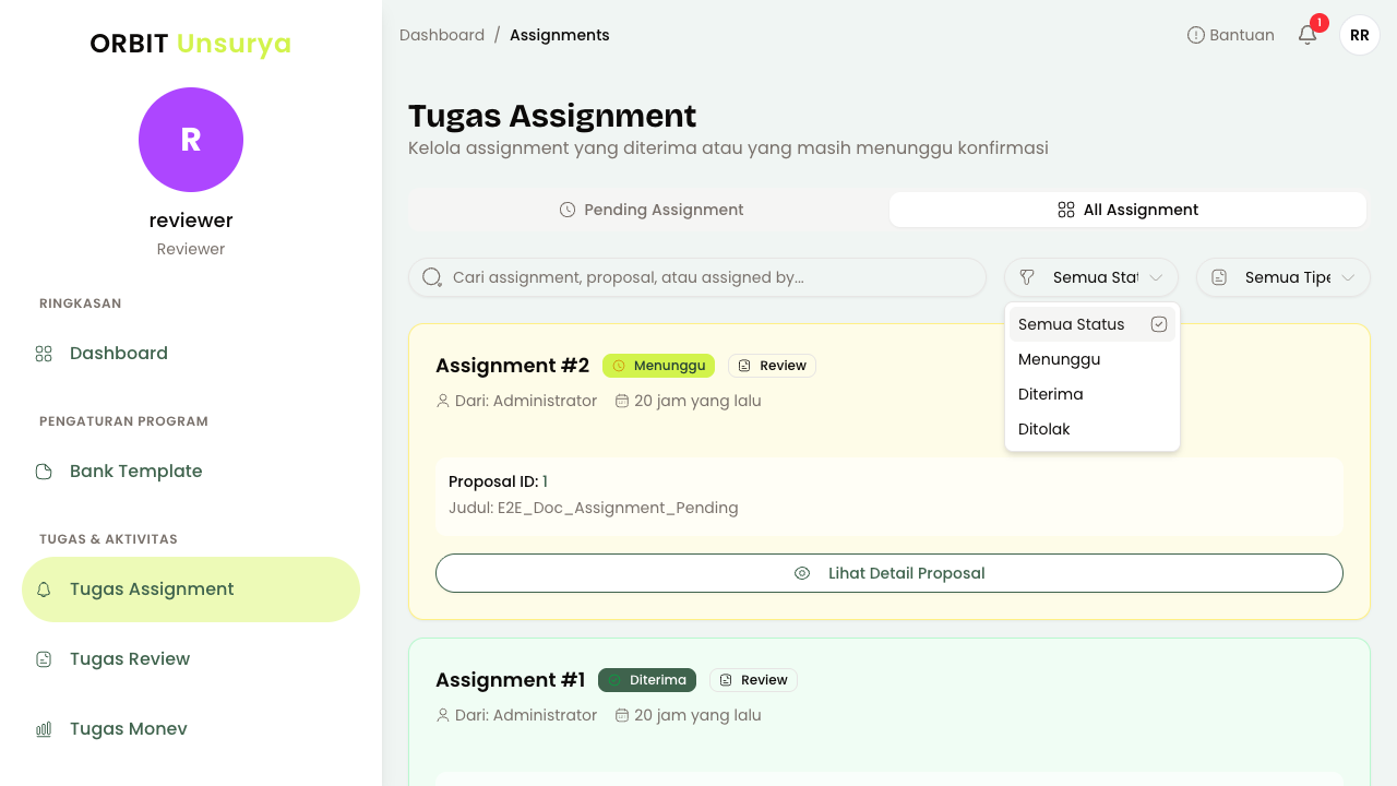 Filter Status Assignment