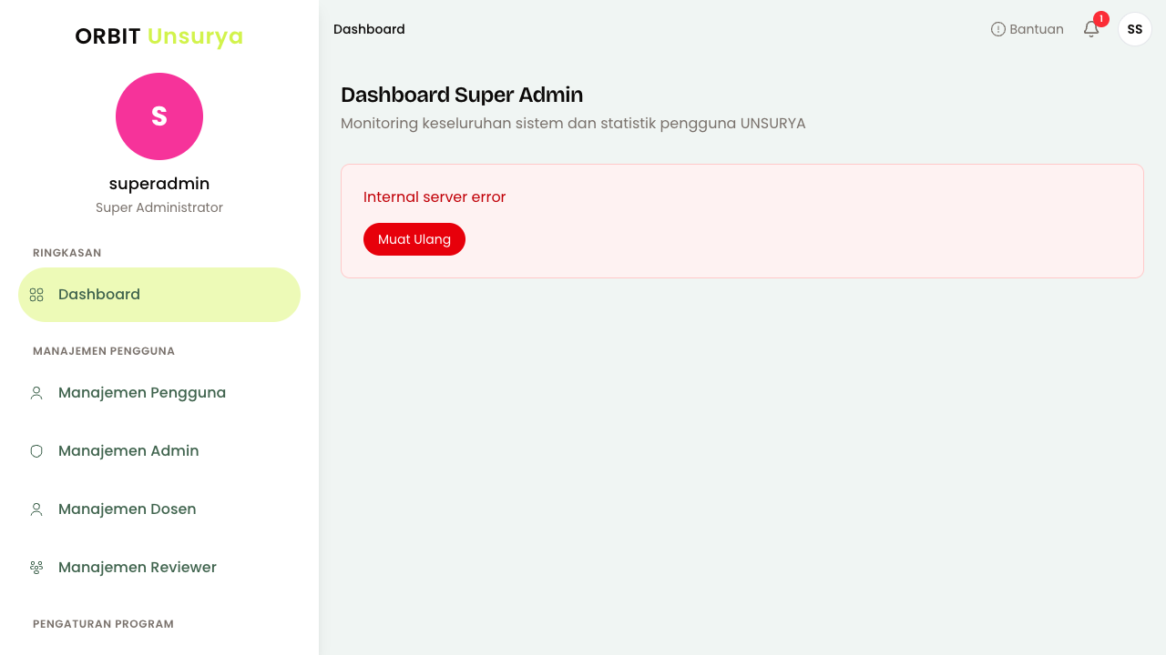 Dashboard Super Admin