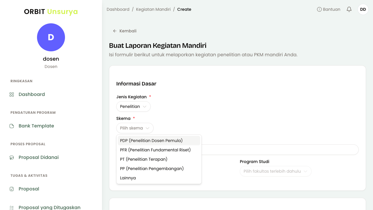 Pilihan Skema Penelitian