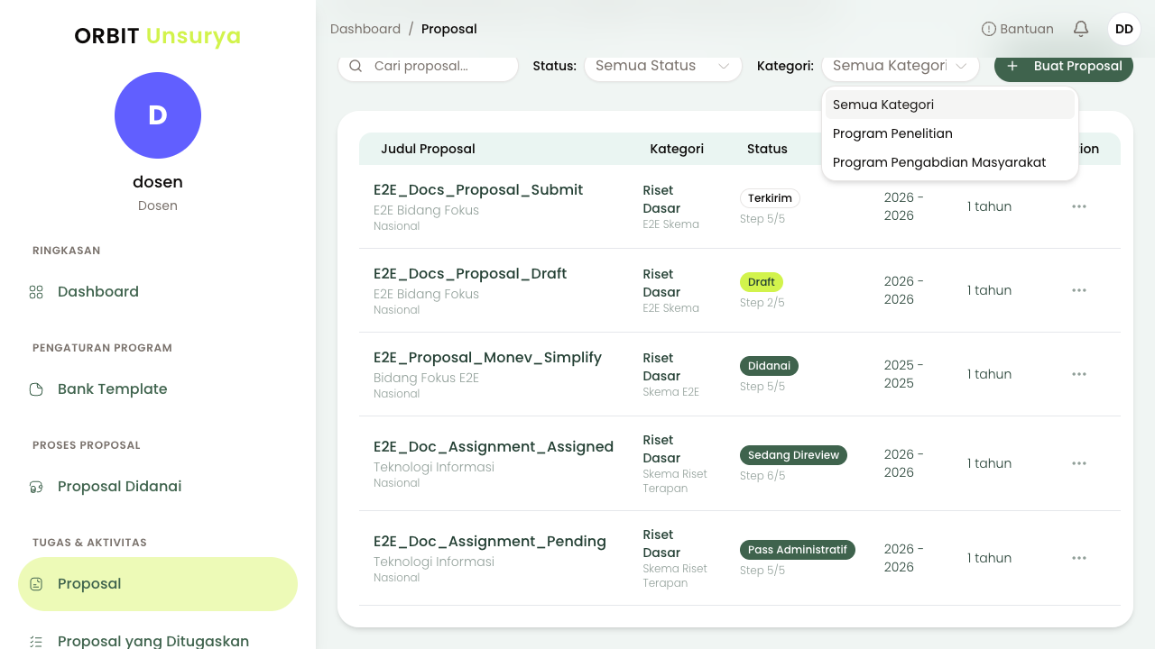 Filter Kategori Proposal